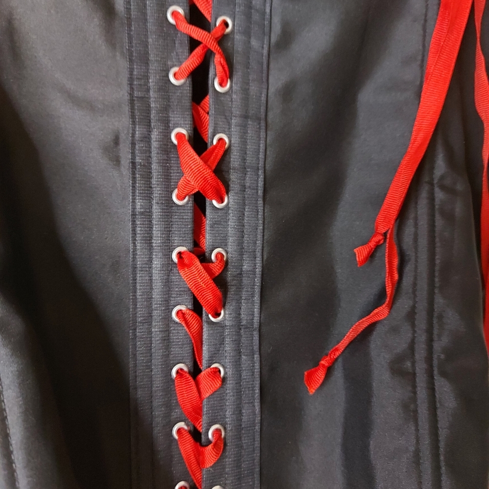 Addition Elle Black Corset With Red Ribbon - Picture 6 of 8
